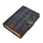 Seven Stone Antique Leather Journal – Handmade Vintage Diary with Brass Clasp