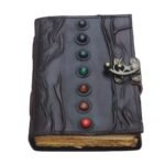 Seven Stone Antique Leather Journal – Handmade Vintage Diary with Brass Clasp - Image 8