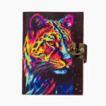 Wild Neon Tiger Leather Journal