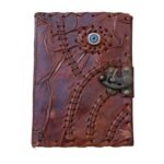 Vintage Handmade Leather Journal Diary with Antique Hocus Pocus Book Clasp – Rustic Brown Notebook - Image 10