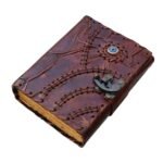 Vintage Handmade Leather Journal Diary with Antique Hocus Pocus Book Clasp – Rustic Brown Notebook